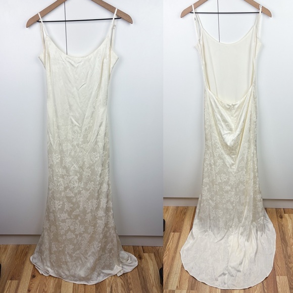 Reformation Allium Dress Ivory White Floral Backless Wedding Gown Bridal Size 10 - Picture 2 of 9